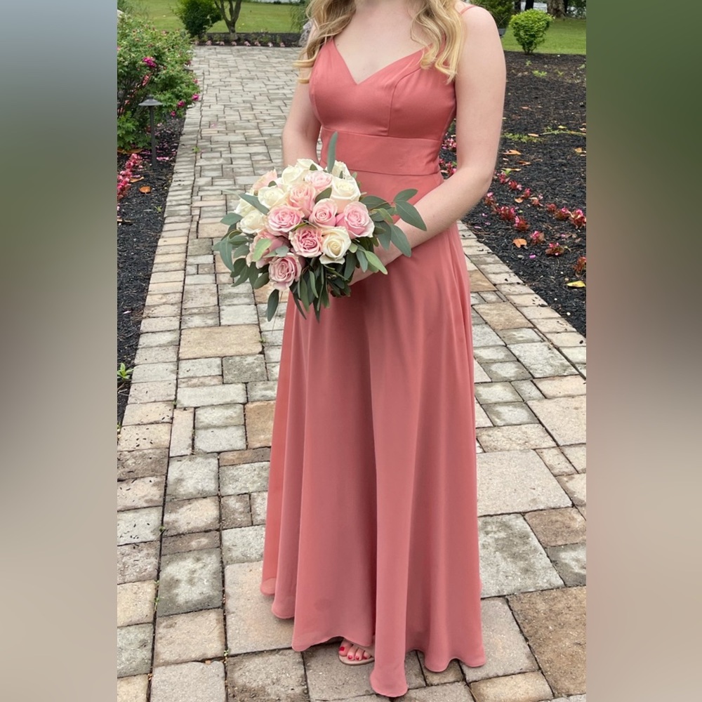 David’s Bridal Bridesmaid Dress - Sedona Size 6 Chiffon Aline